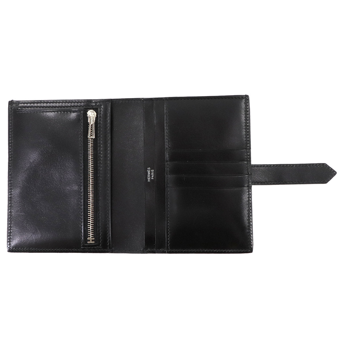 So Black Bearn Compact Wallet Monochrome Box calf Purse