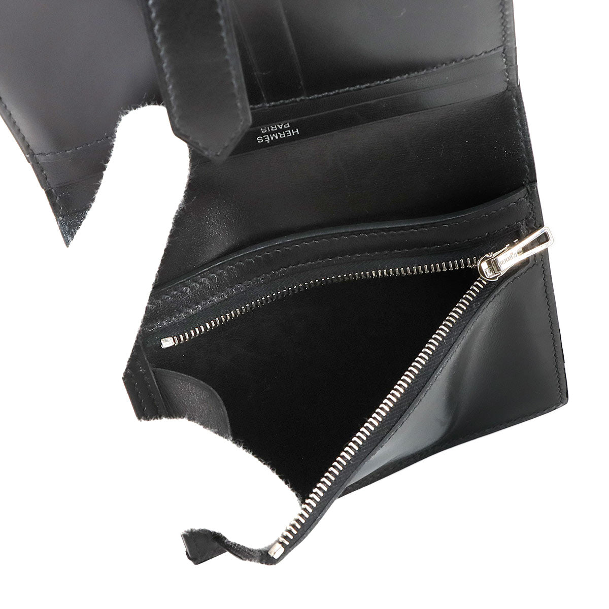 So Black Bearn Compact Wallet Monochrome Box calf Purse