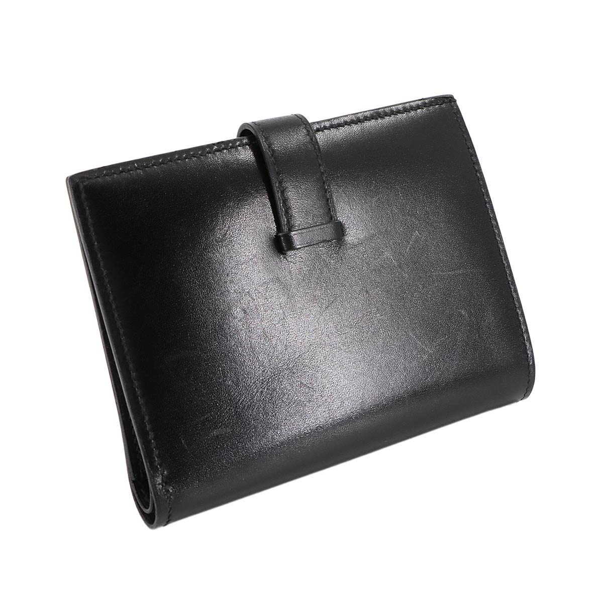 So Black Bearn Compact Wallet Monochrome Box calf Purse