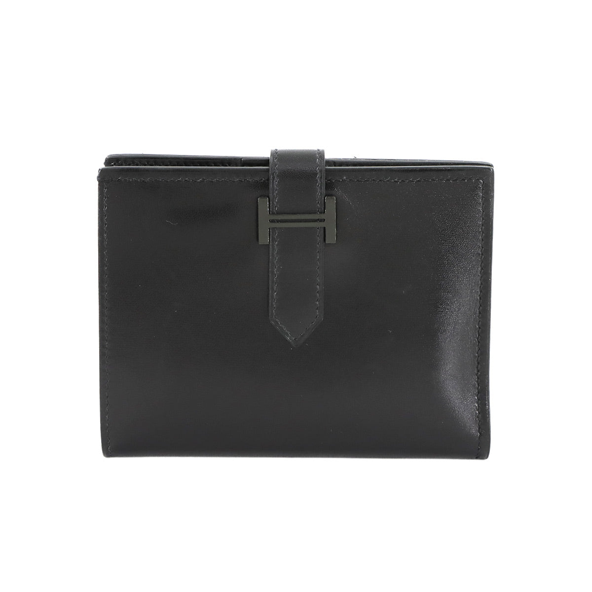 So Black Bearn Compact Wallet Monochrome Box calf Purse