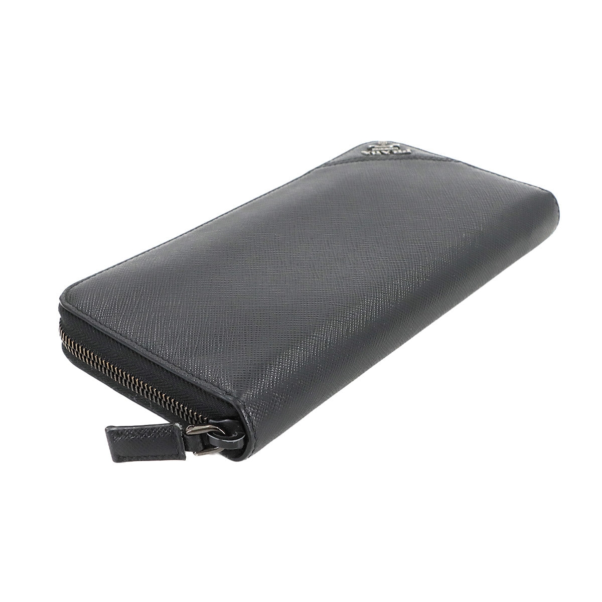 Zipped Around Long Wallet Saffiano Leather Nero 2ML317