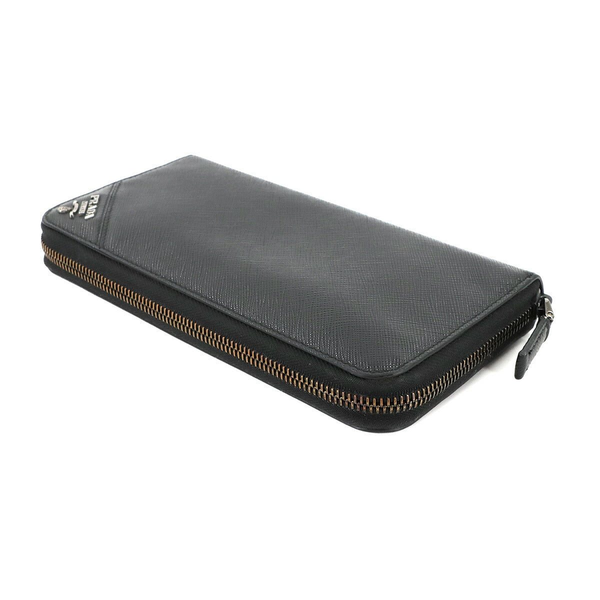 Zipped Around Long Wallet Saffiano Leather Nero 2ML317