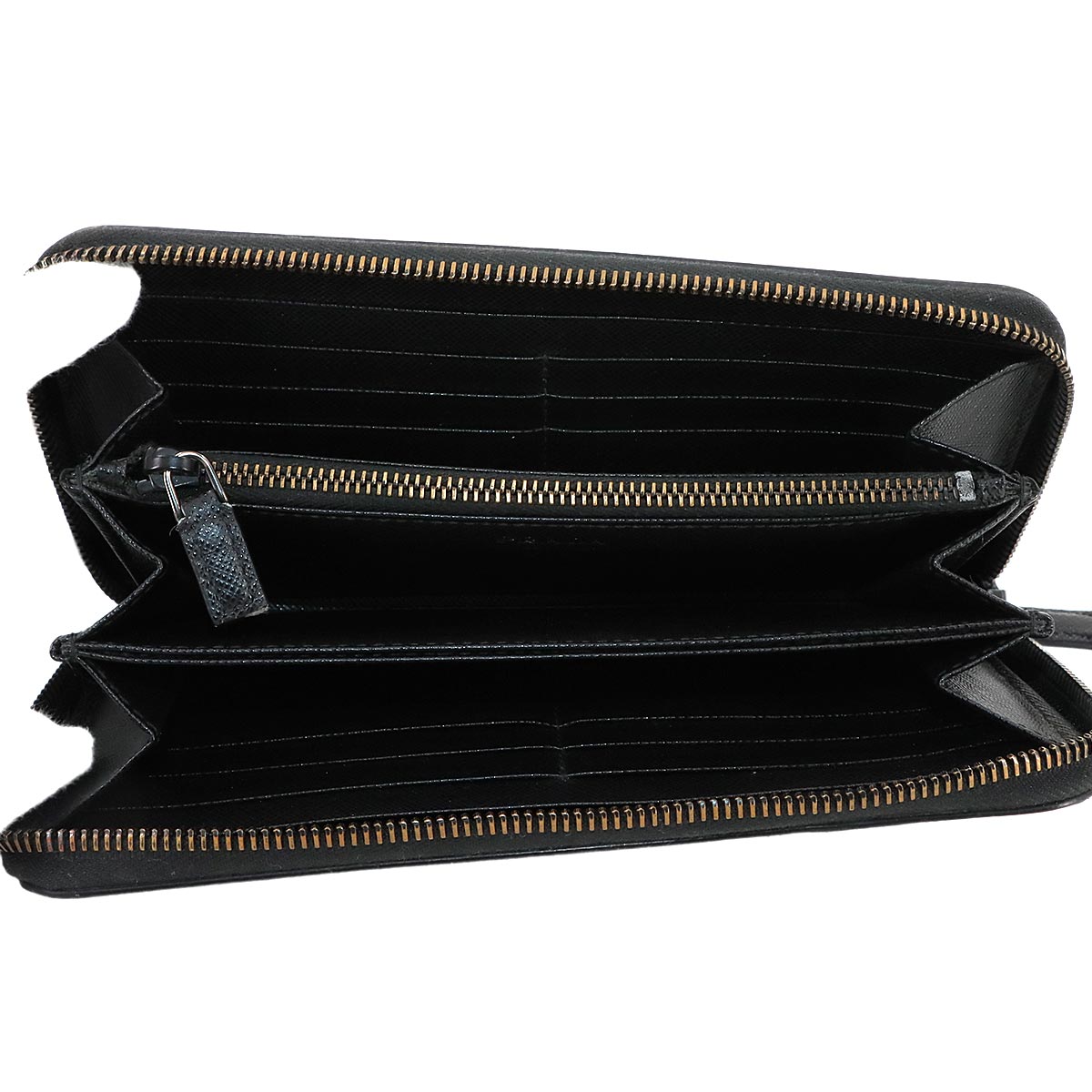 Zipped Around Long Wallet Saffiano Leather Nero 2ML317