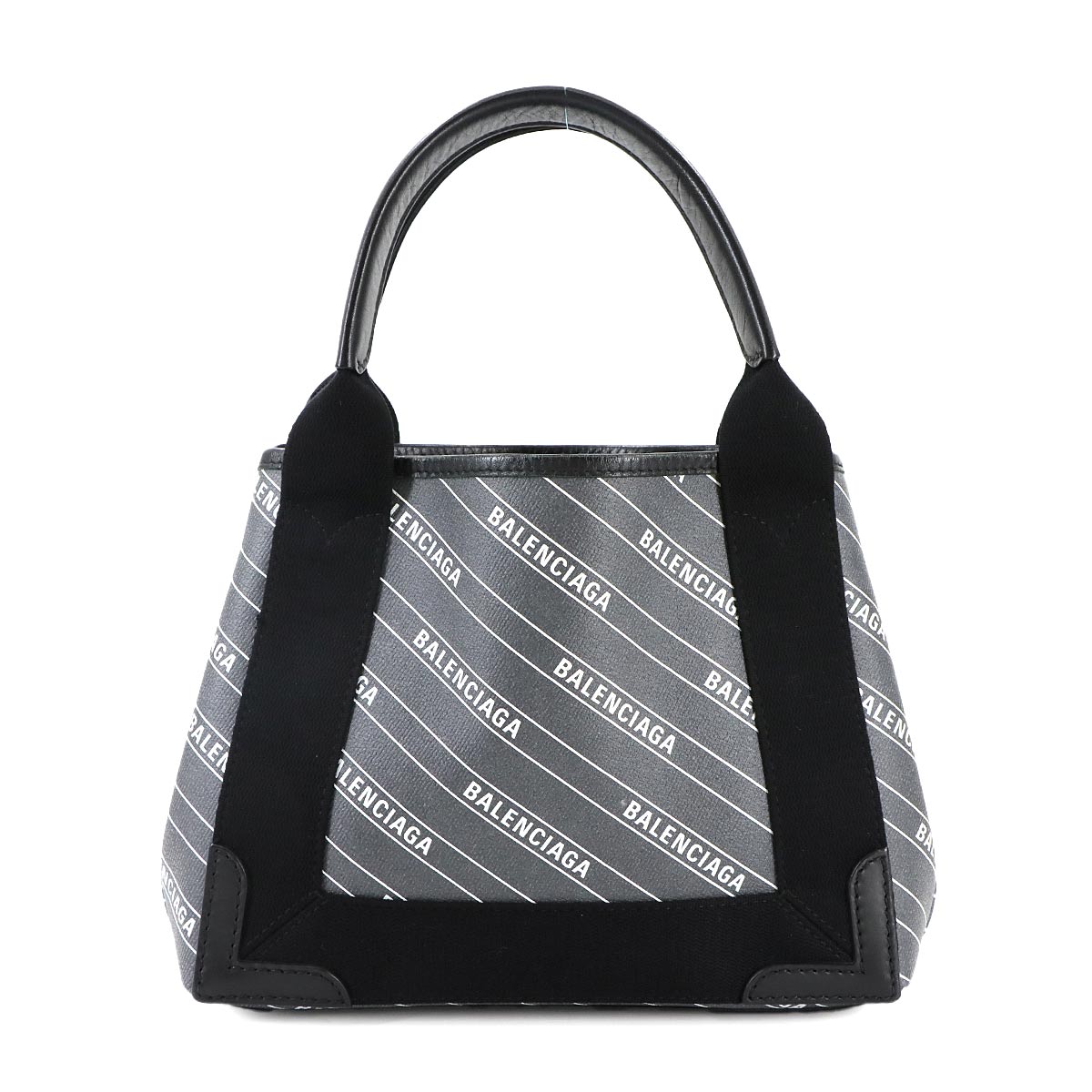 Navy XS Cabas Tote Bag PVC Leather Gray Black 390346