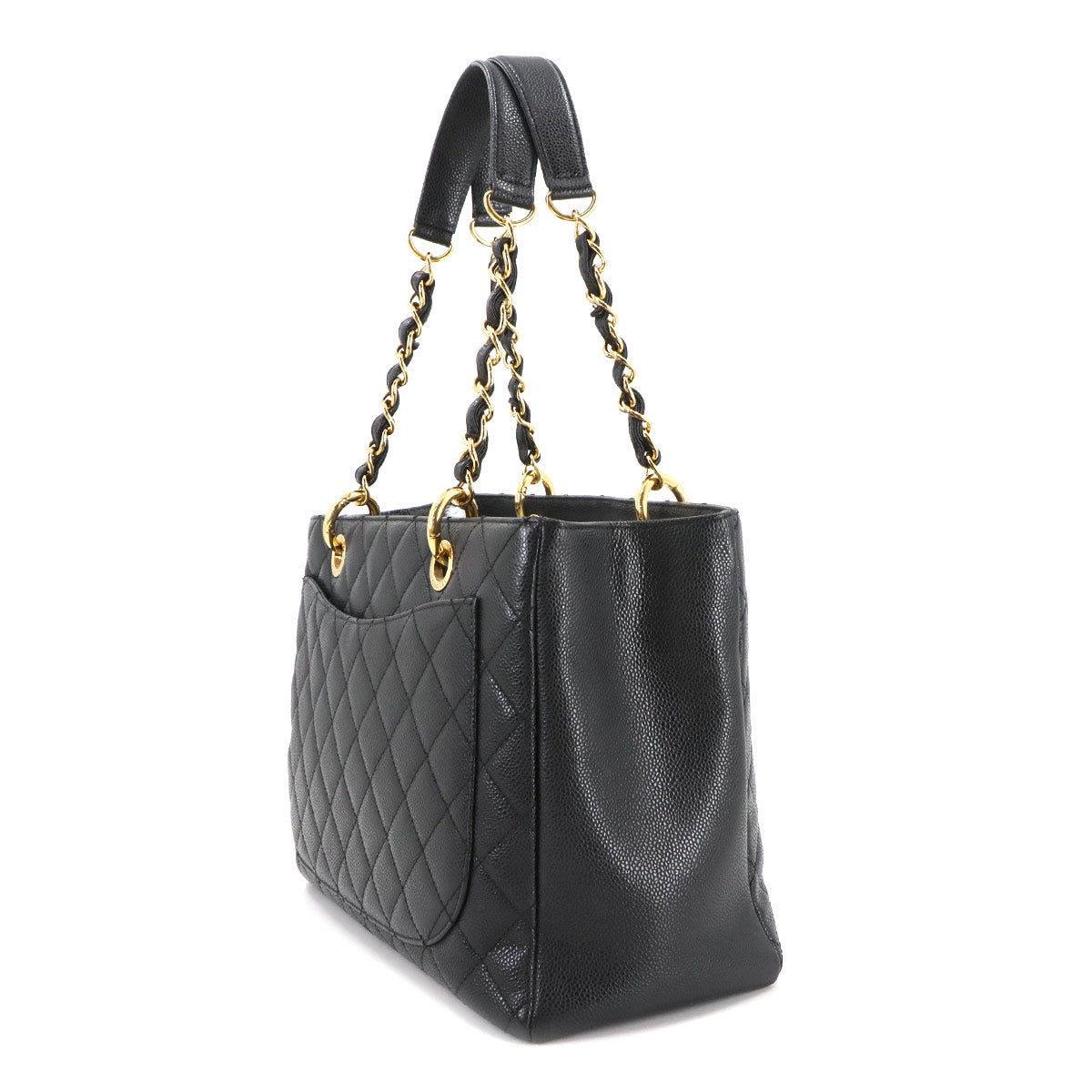 Grand Shopping Tote Bag GST Leather Black A50995