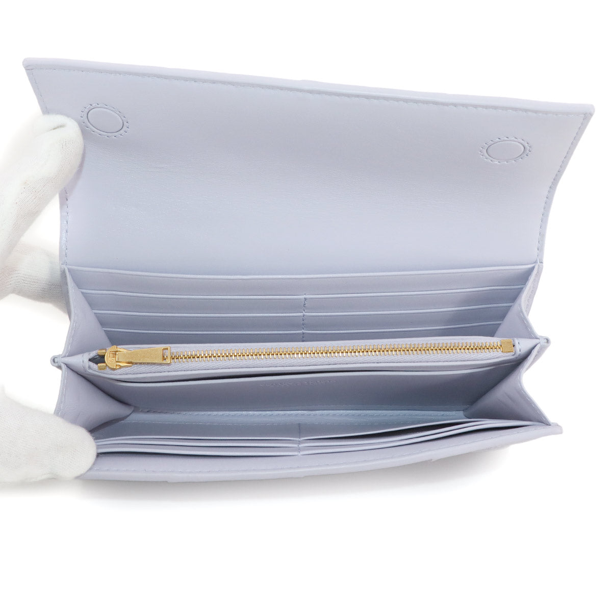 Maxi Intrecciato Long Wallet Leather Light Purple 667433