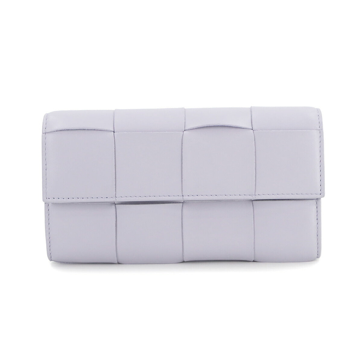 Maxi Intrecciato Long Wallet Leather Light Purple 667433