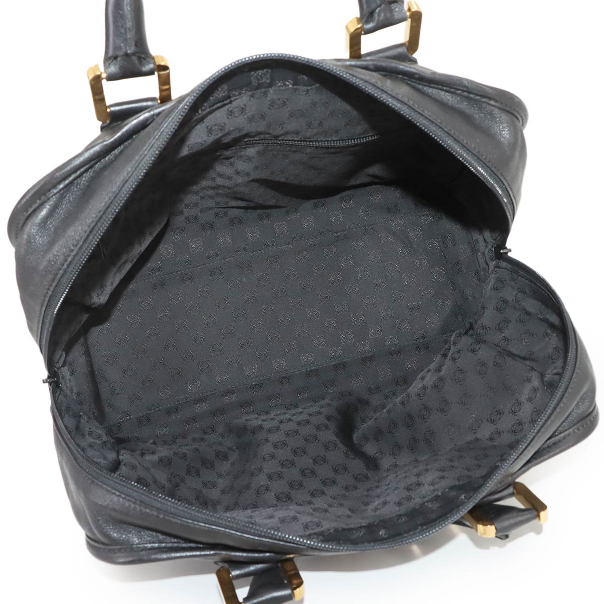 Amazona 32 Hand Bag Leather Black Anagram Purse