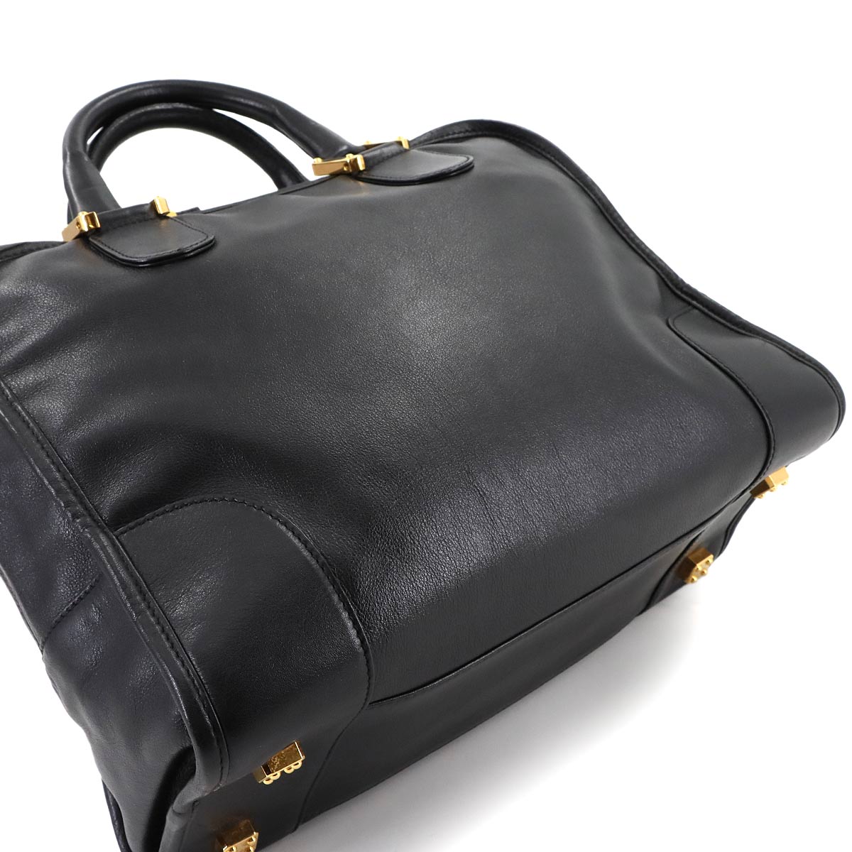 Amazona 32 Hand Bag Leather Black Anagram Purse