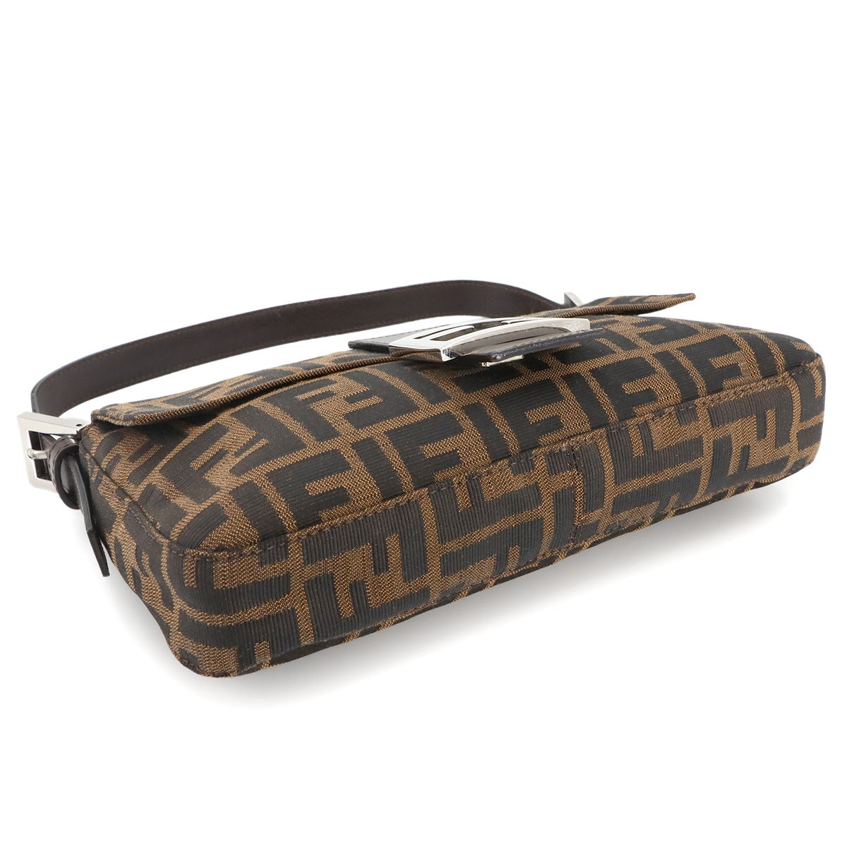 Zucca Mamma Baguette Shoulder Bag Canvas Leather Brown 26424