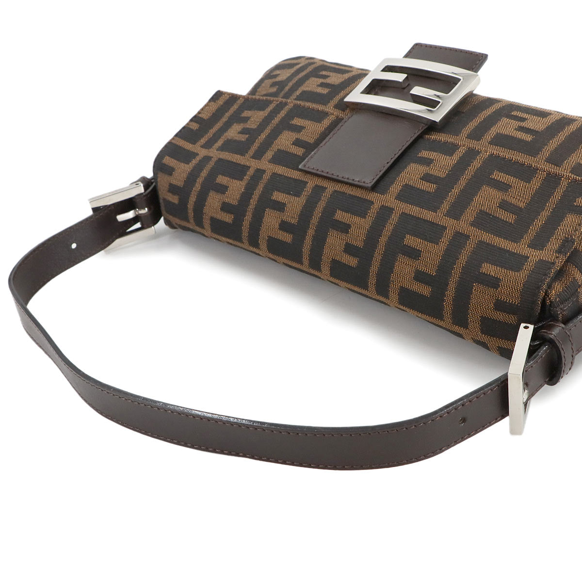 Zucca Mamma Baguette Shoulder Bag Canvas Leather Brown 26424