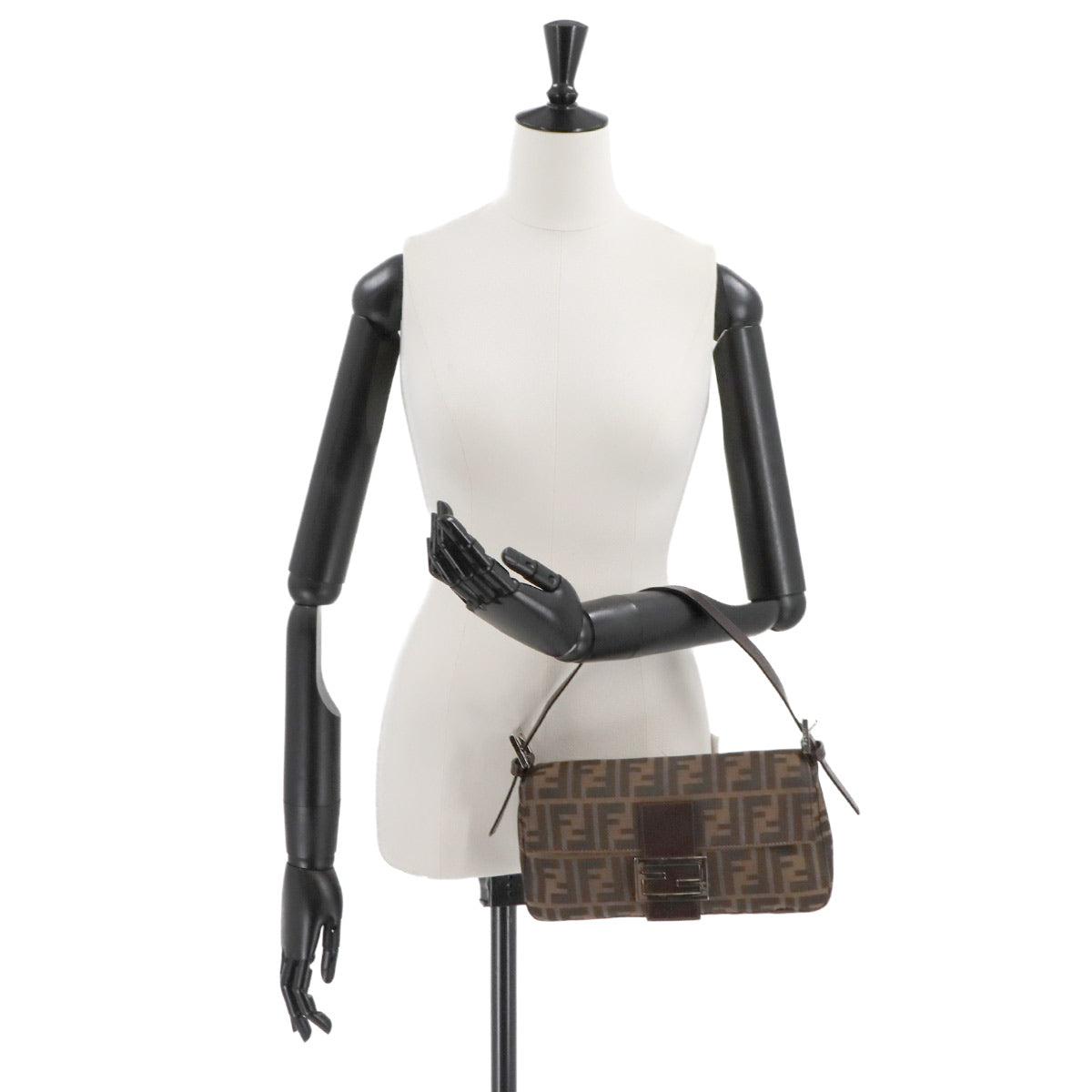 Zucca Mamma Baguette Shoulder Bag Canvas Leather Brown 26424