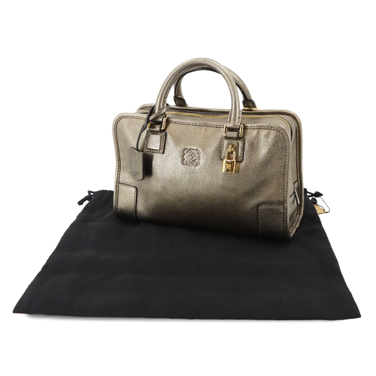 Amazona 23 Hand Bag Leather Gold Purse Anagram