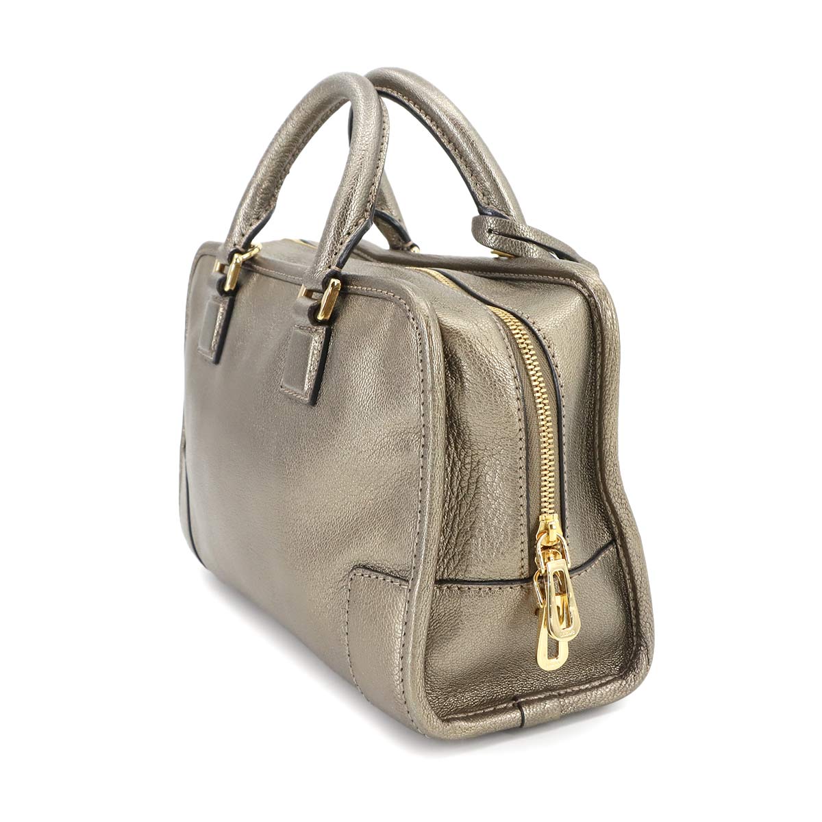 Amazona 23 Hand Bag Leather Gold Purse Anagram