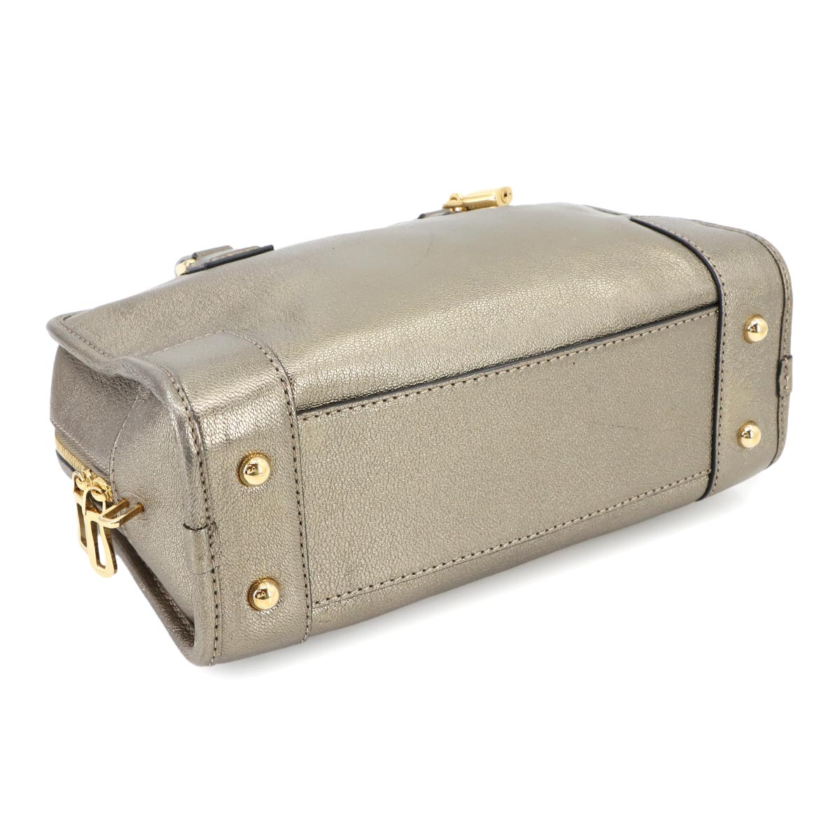 Amazona 23 Hand Bag Leather Gold Purse Anagram