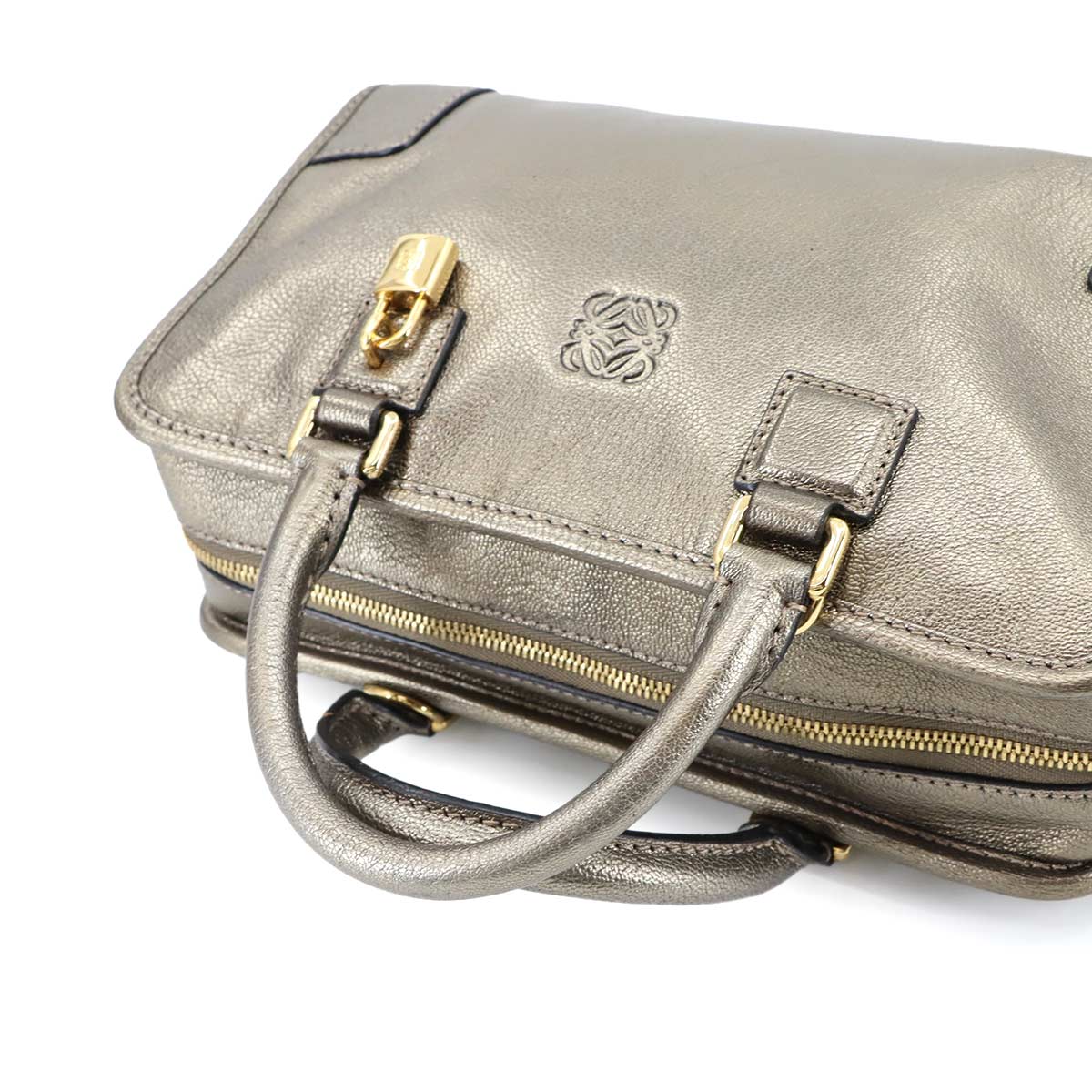 Amazona 23 Hand Bag Leather Gold Purse Anagram