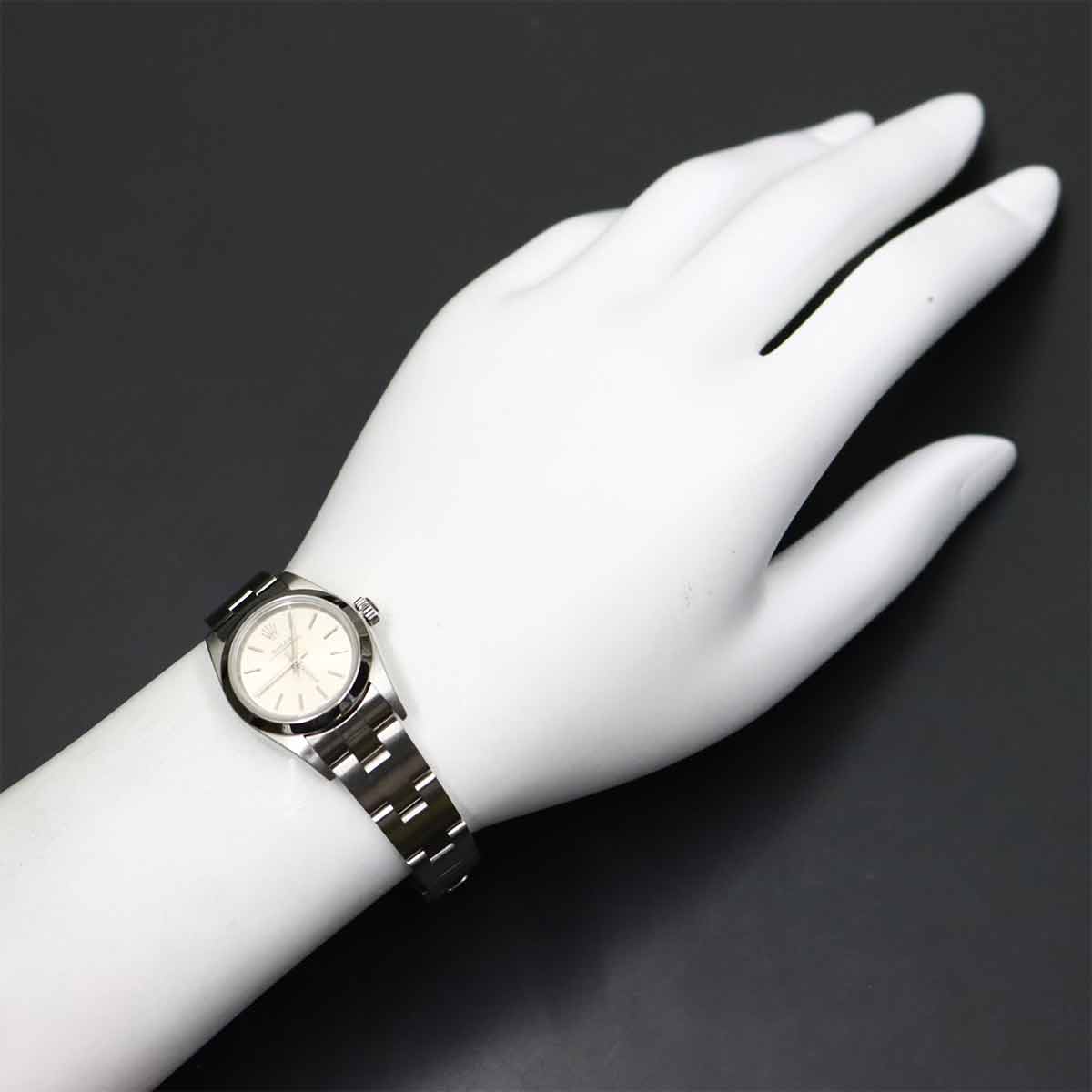 Oyster perpetual 76080 Serial F Silver Dial Ladies Watch