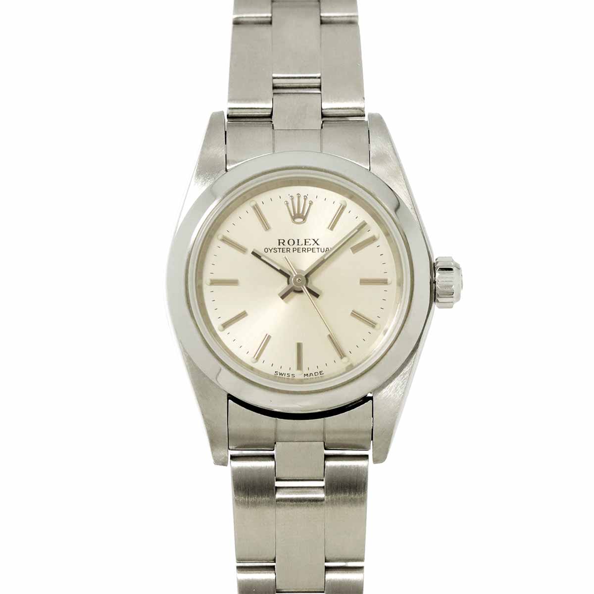 Oyster perpetual 76080 Serial F Silver Dial Ladies Watch