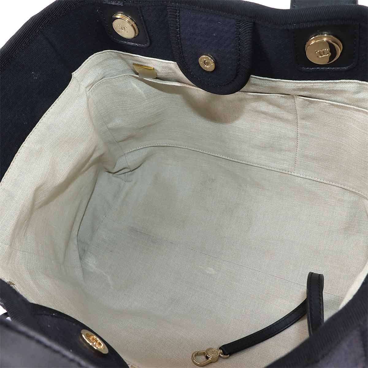 Deauville Small Shopping Tote Chain Shoulder Bag Navy AS3257