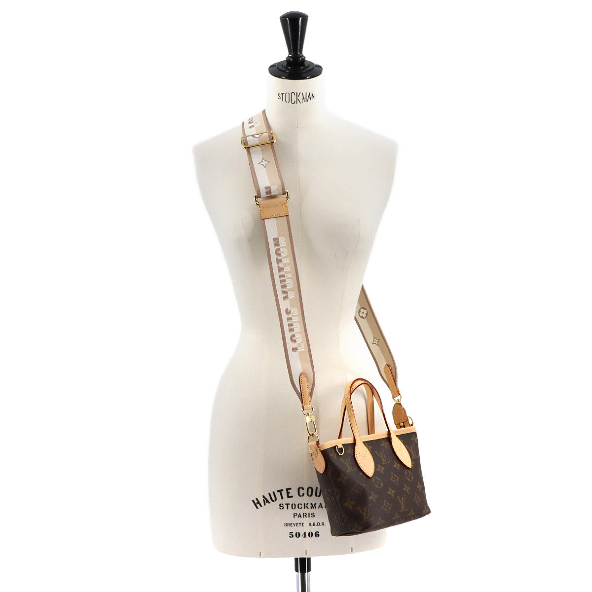 Monogram Neverfull BB Tote Shoulder Bag Brown M46705