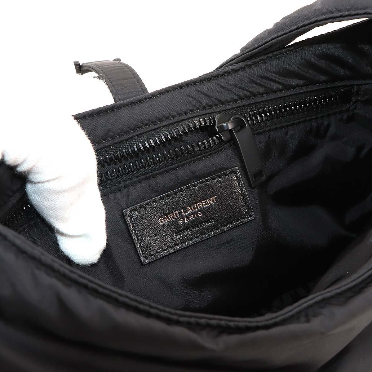 Shoulder Bag Nylon Leather Black 733294 Purse