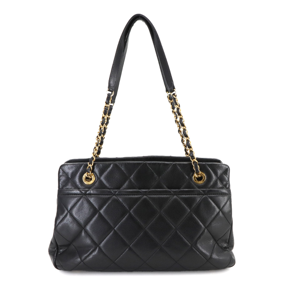 CHANEL Matelasse Chain Tote Bag Leather Black A67294 Purse