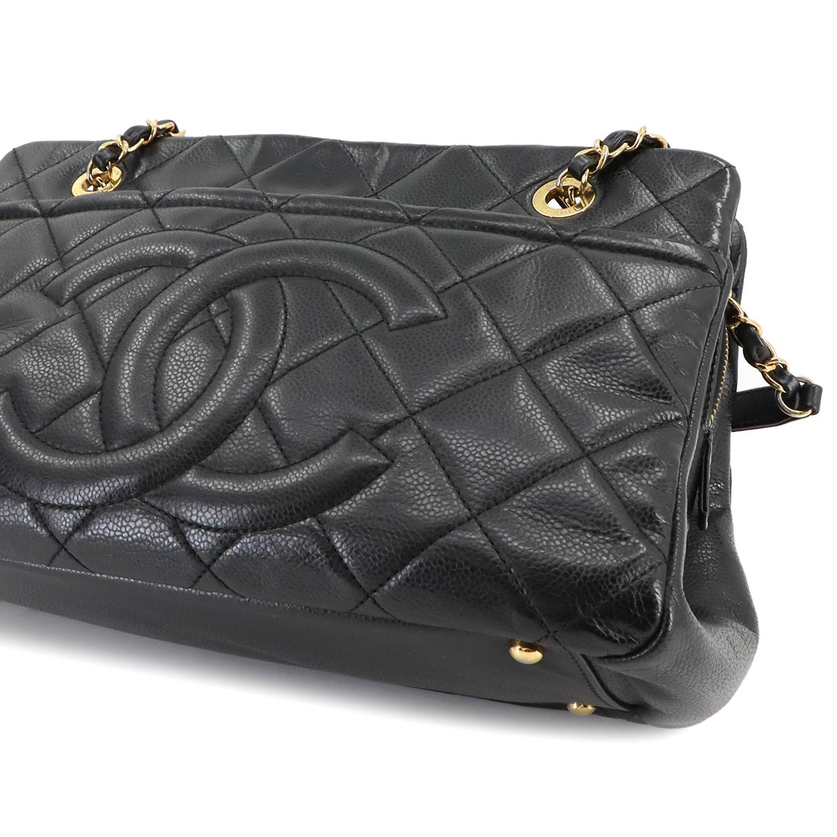 CHANEL Matelasse Chain Tote Bag Leather Black A67294 Purse