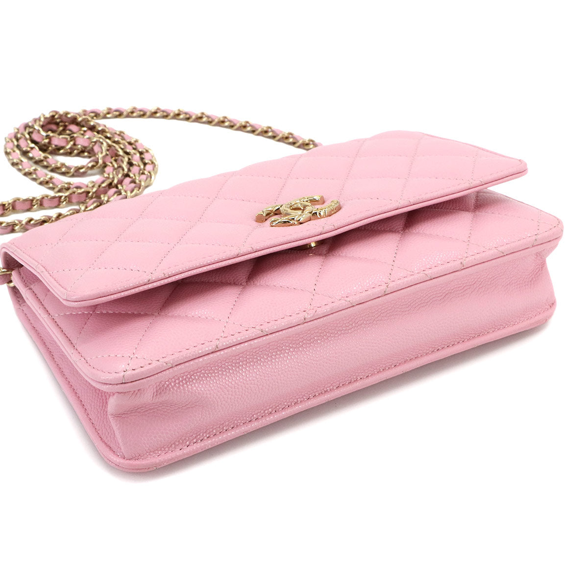 Wallet on Chain WOC Quilted Leather Pink AP3971
