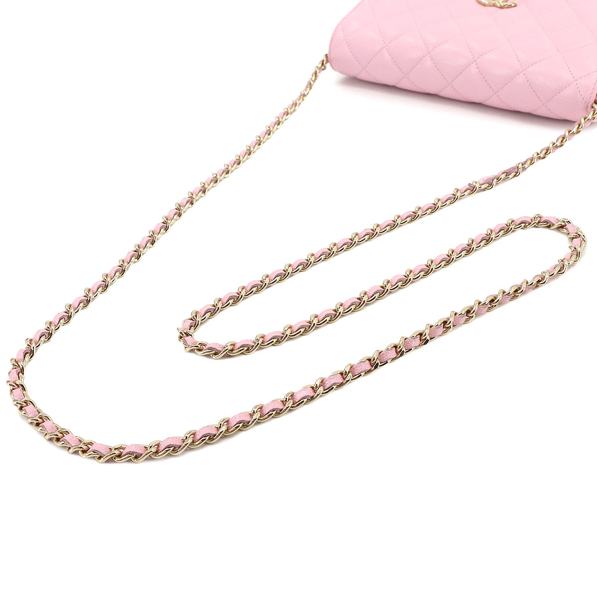 Wallet on Chain WOC Quilted Leather Pink AP3971