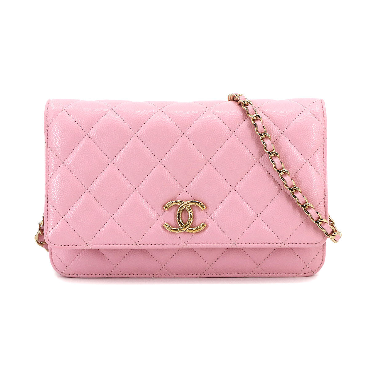 Wallet on Chain WOC Quilted Leather Pink AP3971
