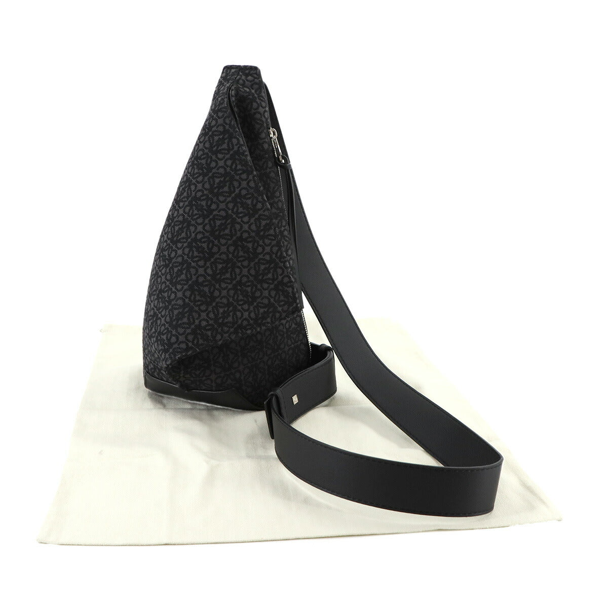 Anton Sling Bag Crossbody Bag Canvas Leather Black Purse