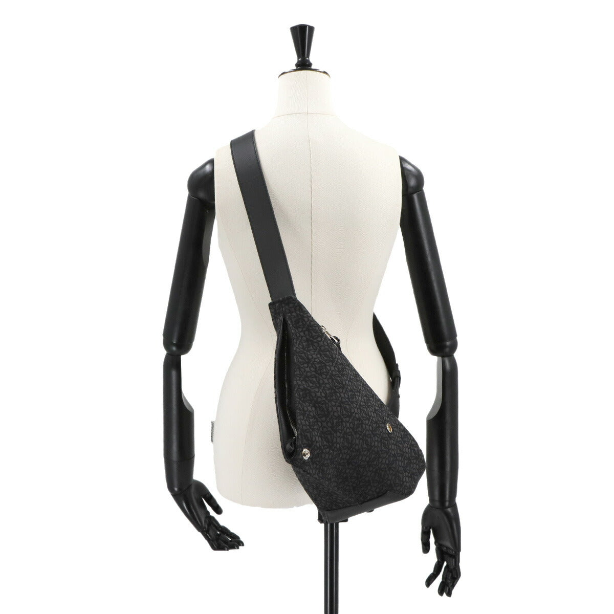 Anton Sling Bag Crossbody Bag Canvas Leather Black Purse