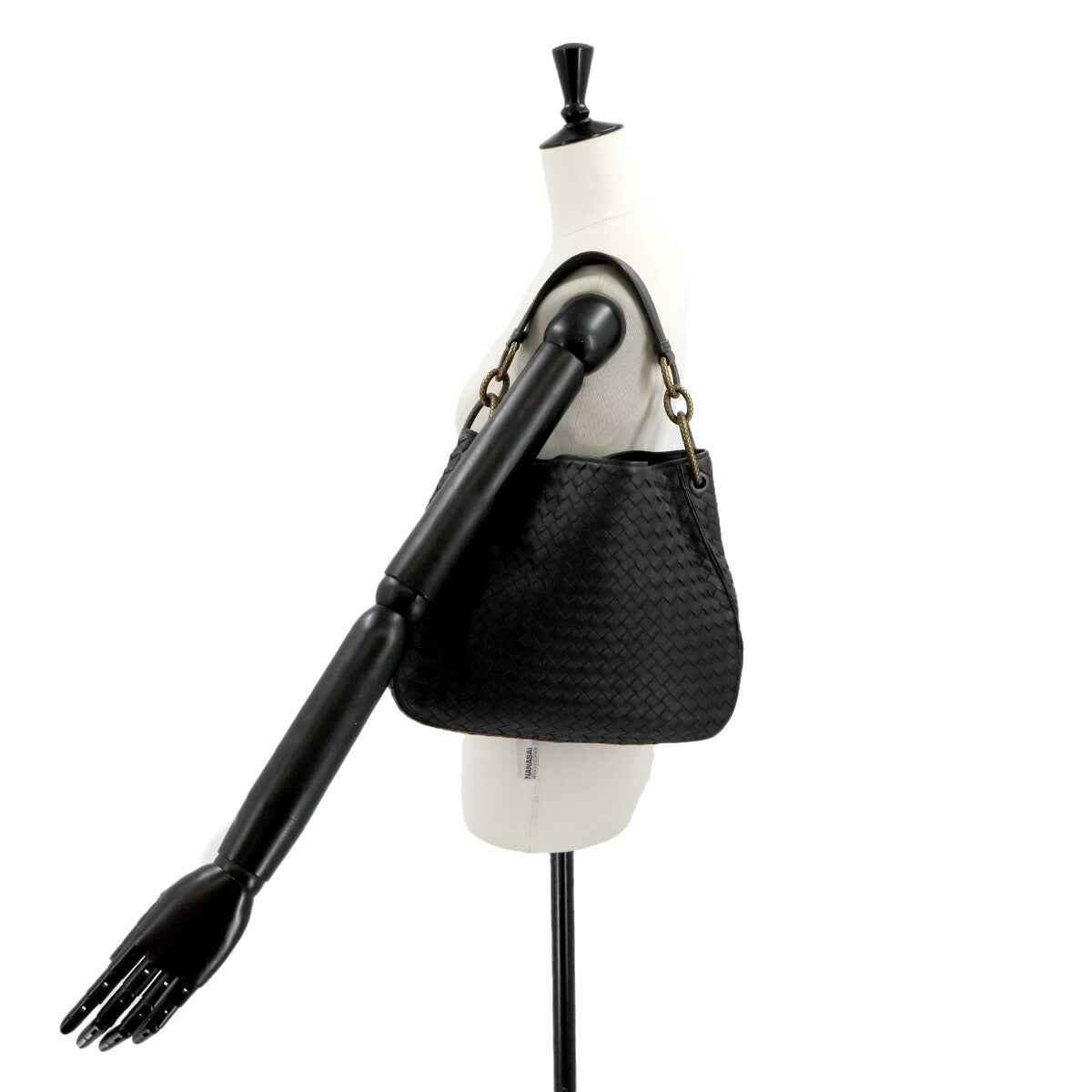 Intrecciato Loop Hobo Shoulder Bag Leather Black 494119