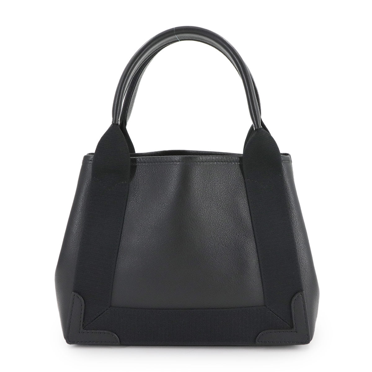 Navy XS Cabas Tote Shoulder Bag Leather Black 390346