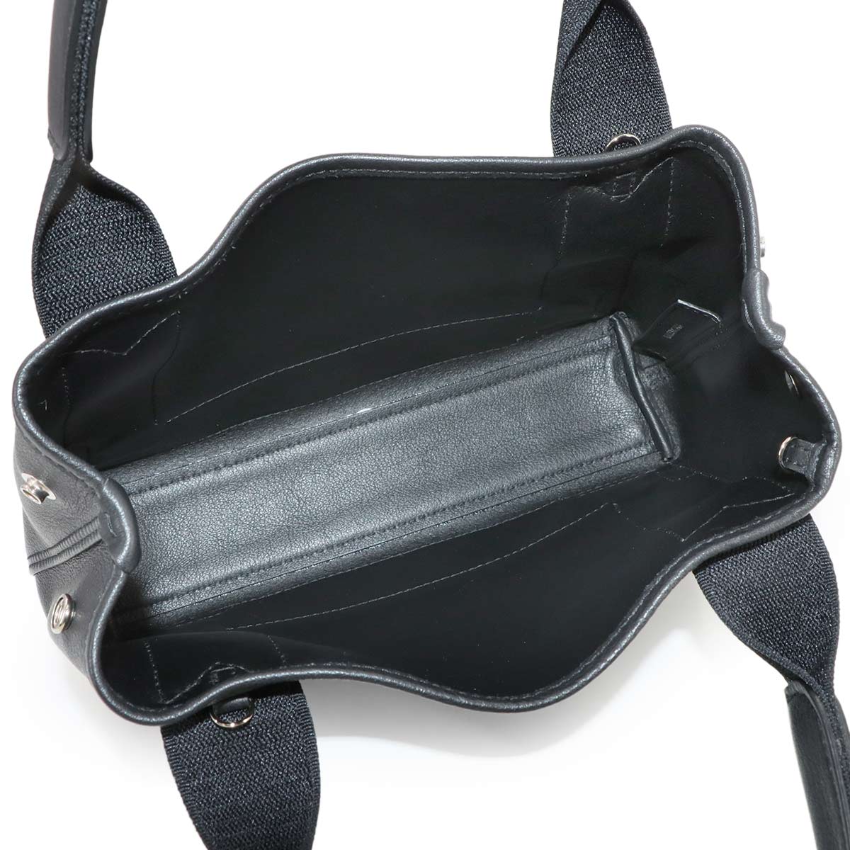 Navy XS Cabas Tote Shoulder Bag Leather Black 390346