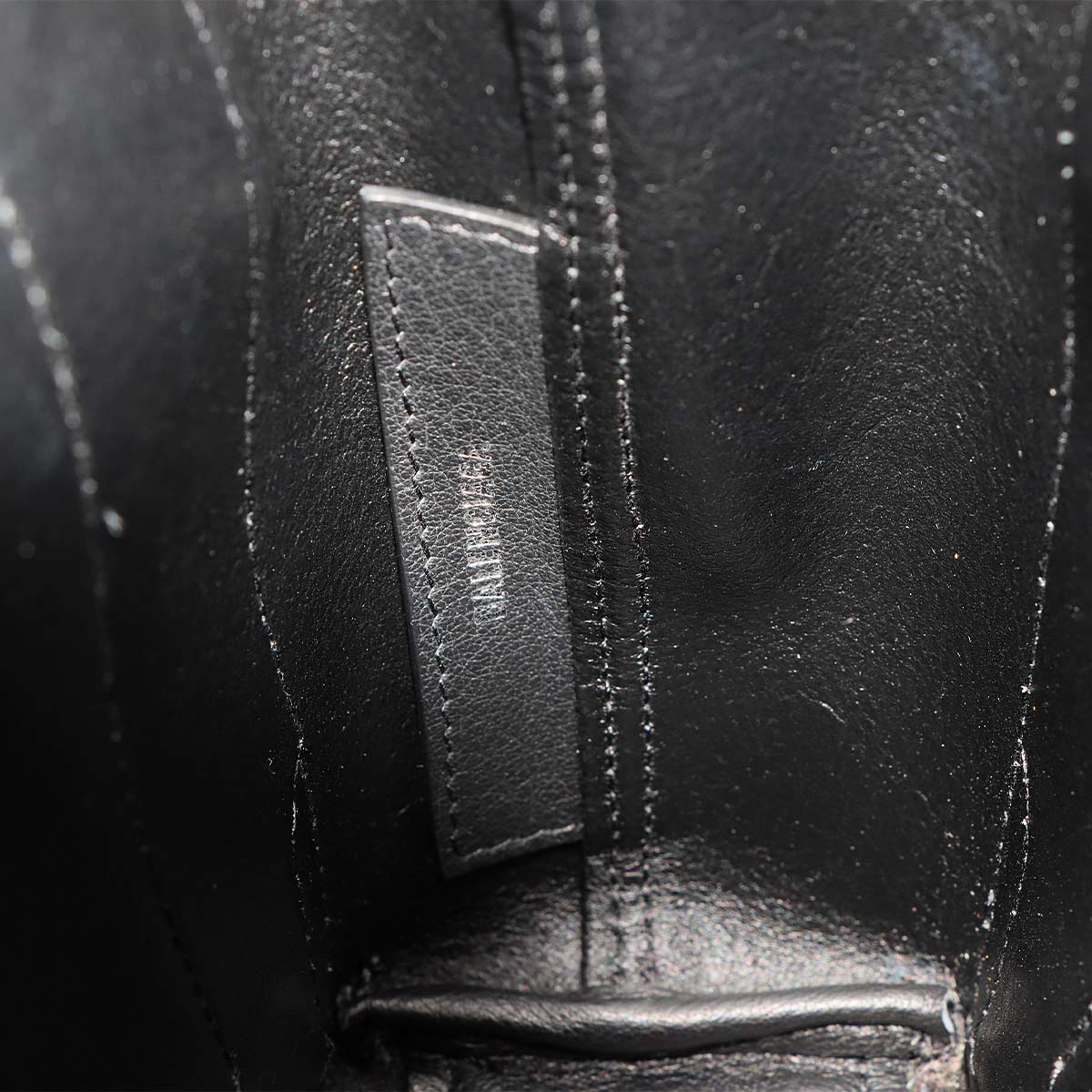 Navy XS Cabas Tote Shoulder Bag Leather Black 390346