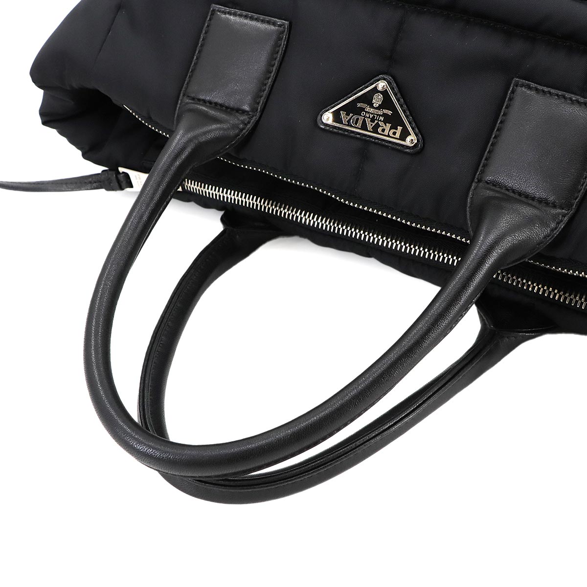 Bomber 2way Tote Shoulder Bag Nylon Leather Nero 1BG636