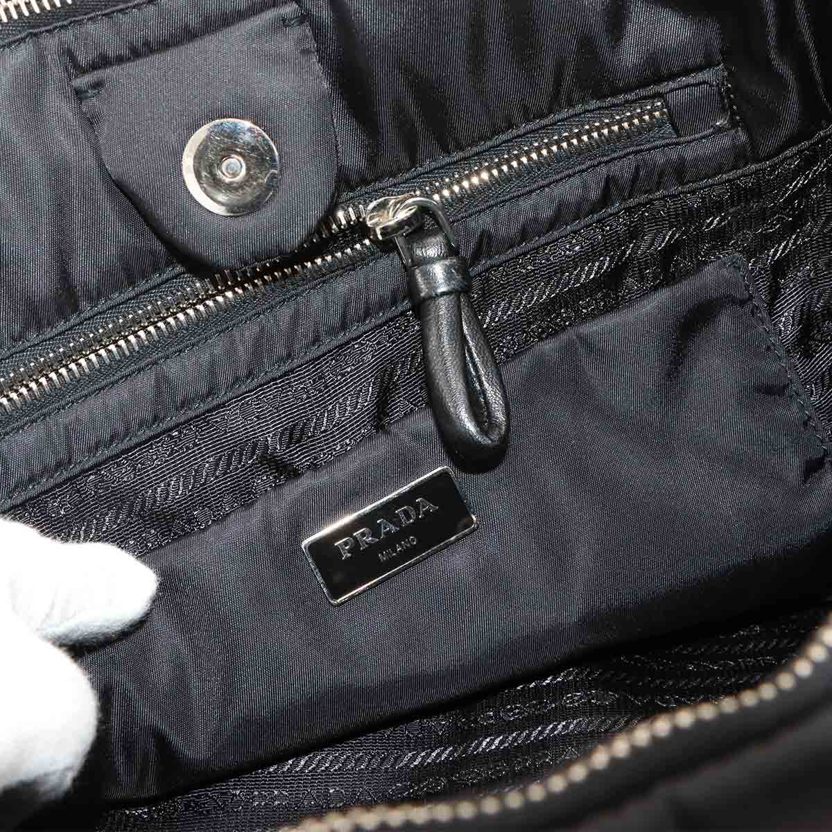 Bomber 2way Tote Shoulder Bag Nylon Leather Nero 1BG636