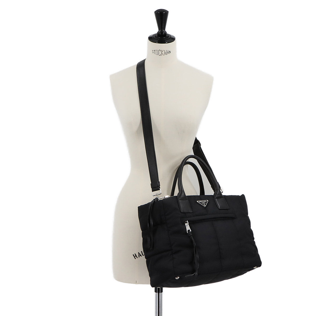 Bomber 2way Tote Shoulder Bag Nylon Leather Nero 1BG636