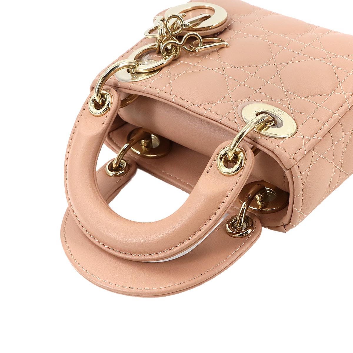 Lady Dior Micro Hand Shoulder Bag Leather Pink