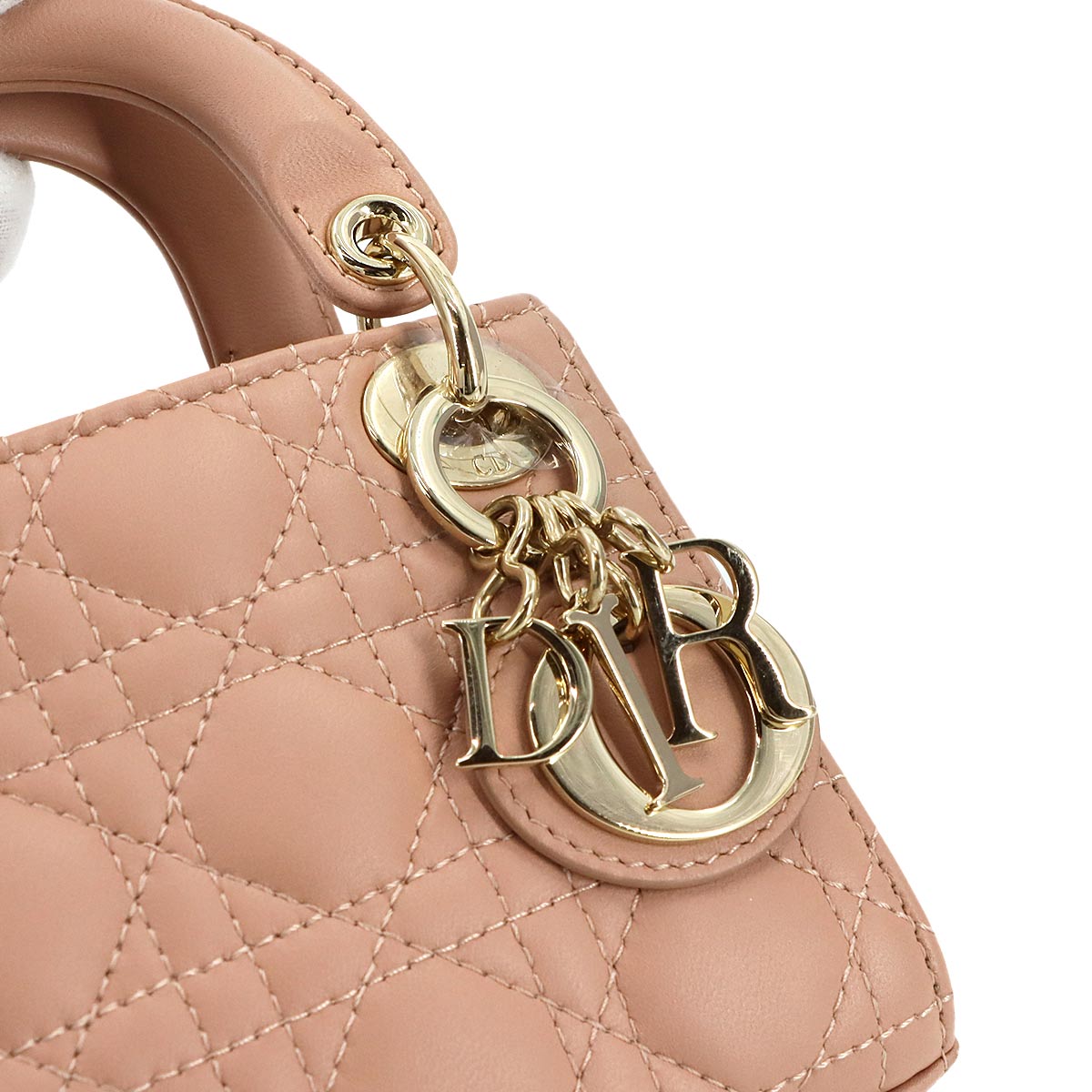 Lady Dior Micro Hand Shoulder Bag Leather Pink
