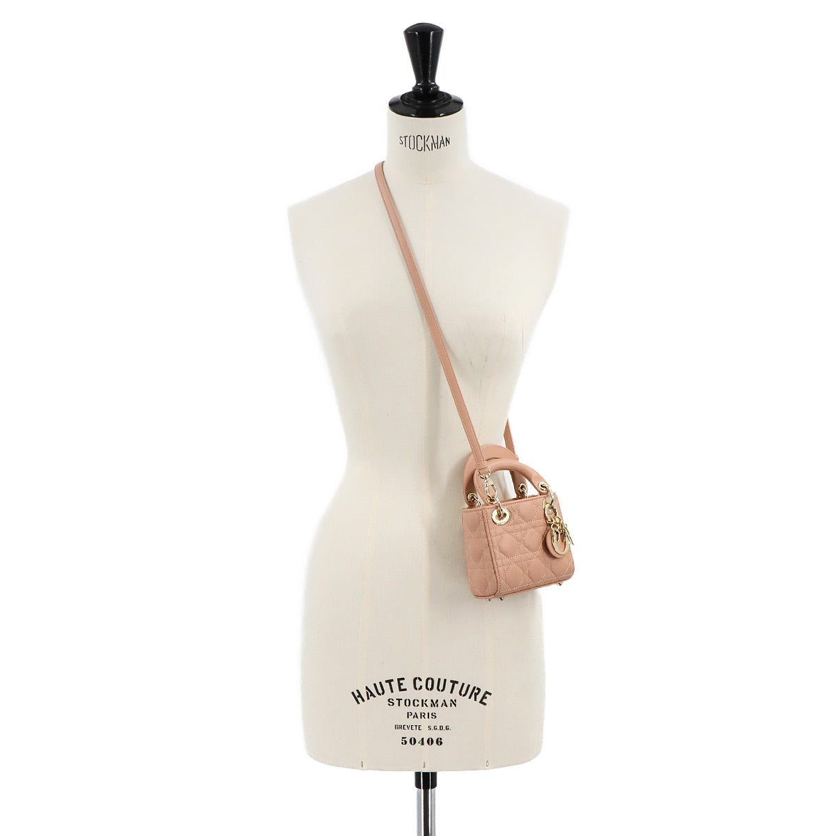 Lady Dior Micro Hand Shoulder Bag Leather Pink