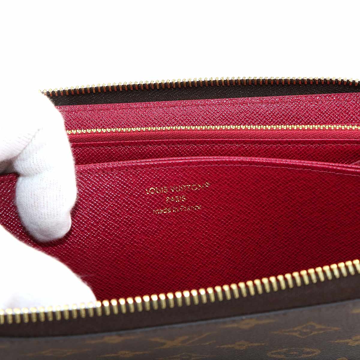 Monogram Zippy Wallet Long Brown Fuchsia M41895 Purse