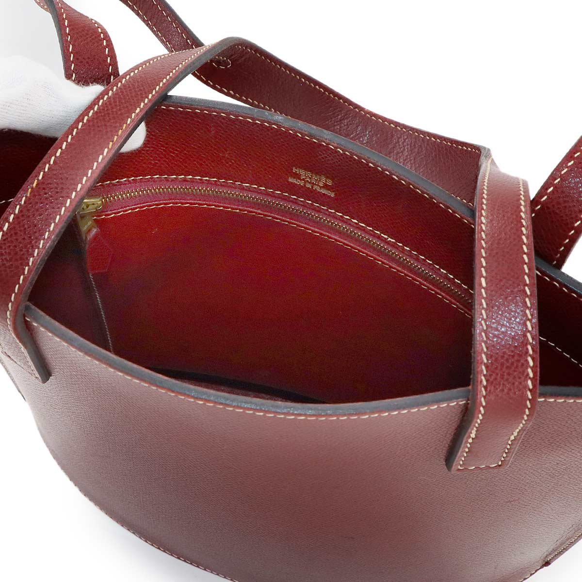 Tote Bag Veau Graine Lisse Rouge H Purse