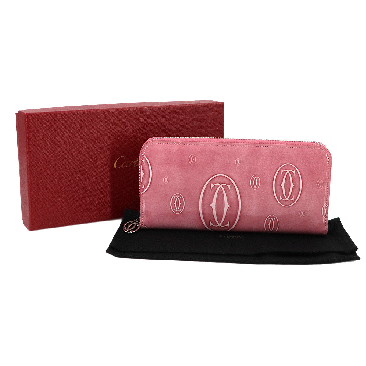 Happy Birthday Zipped Around Wallet Patent Leather Pink