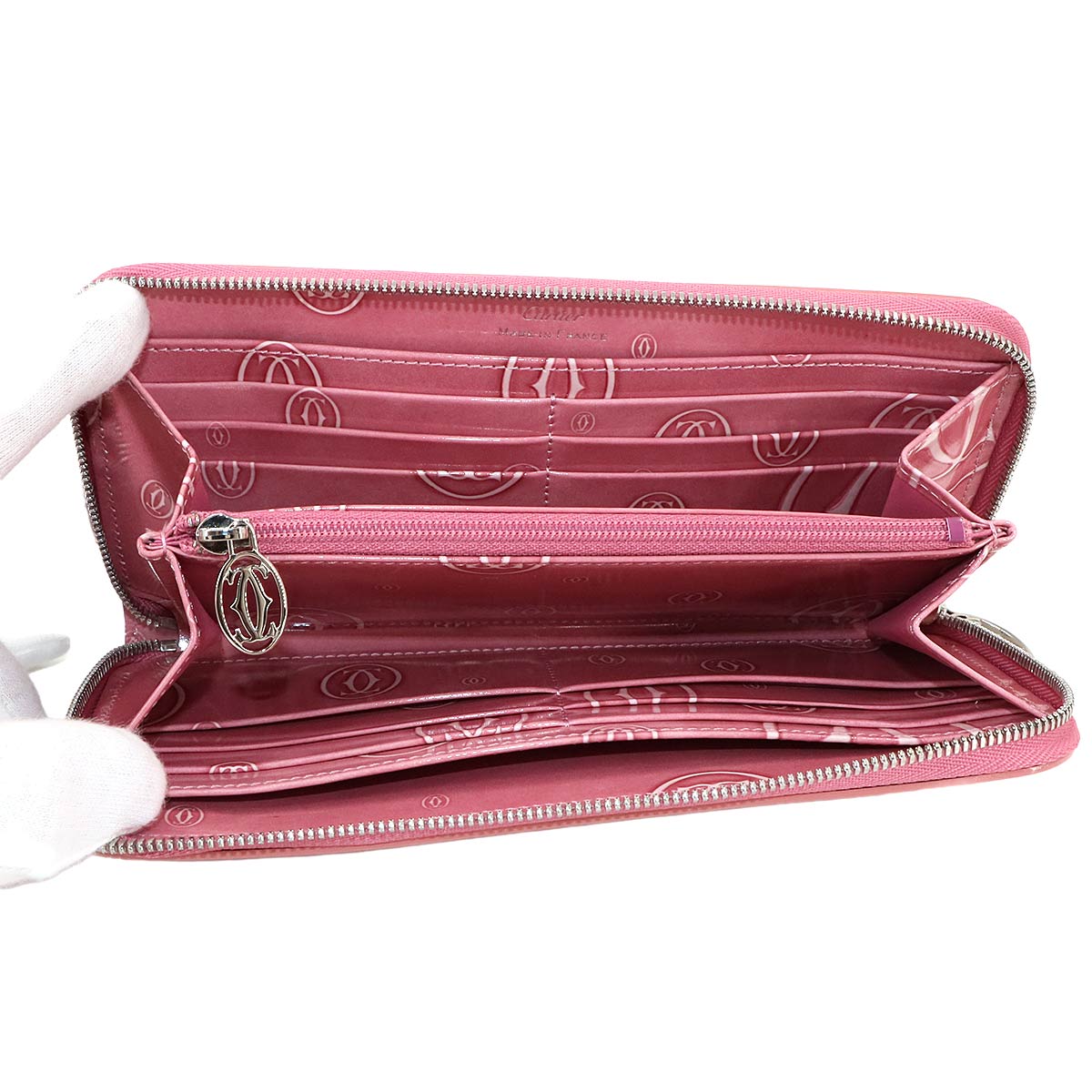 Happy Birthday Zipped Around Wallet Patent Leather Pink