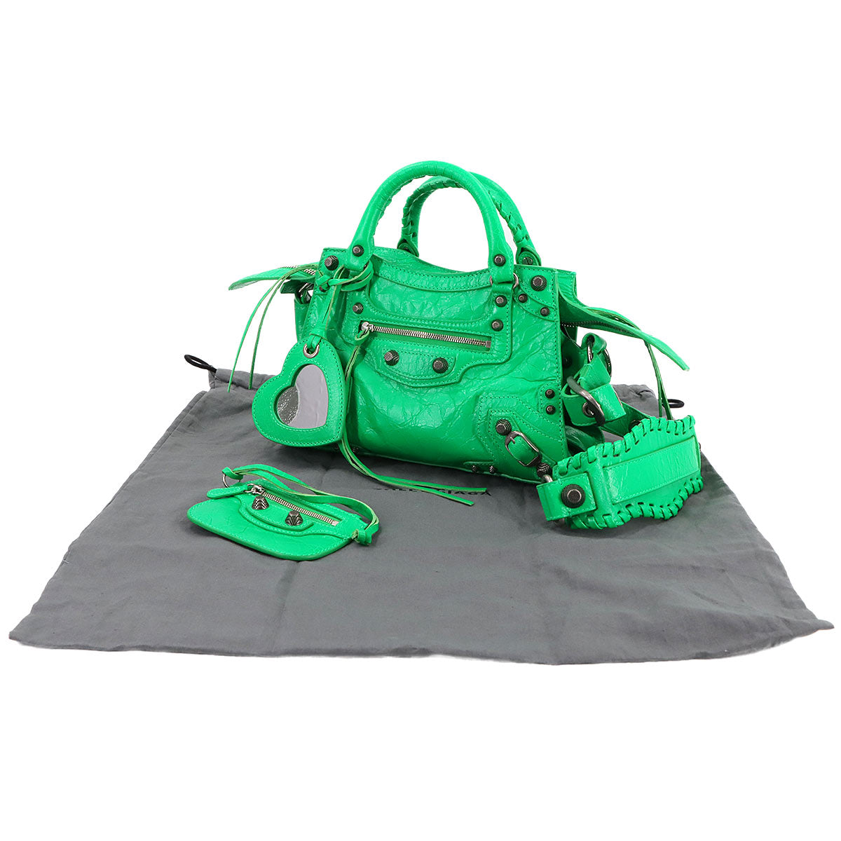 Neo Cagole XS Hand Shoulder Bag Leather Green 700940