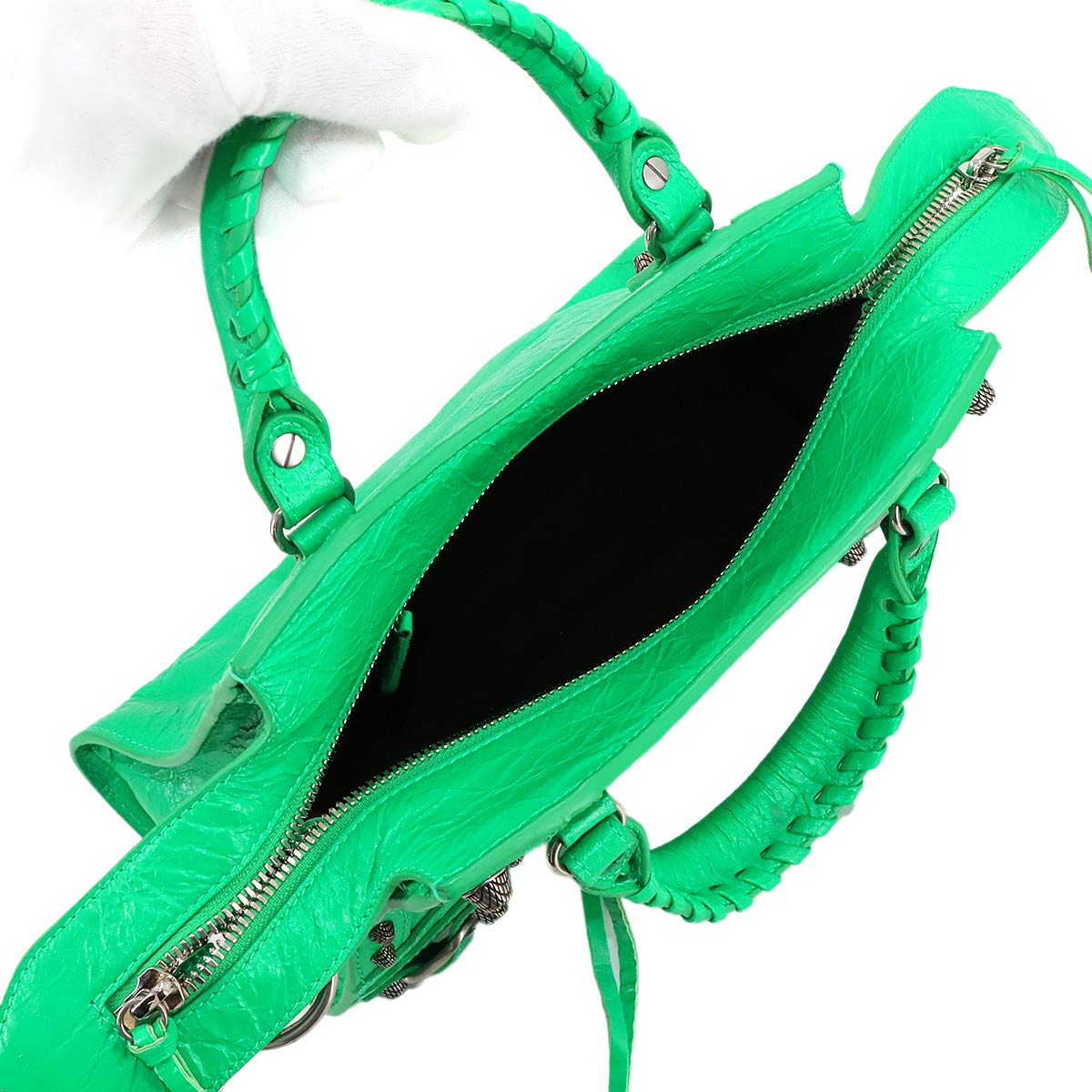 Neo Cagole XS Hand Shoulder Bag Leather Green 700940