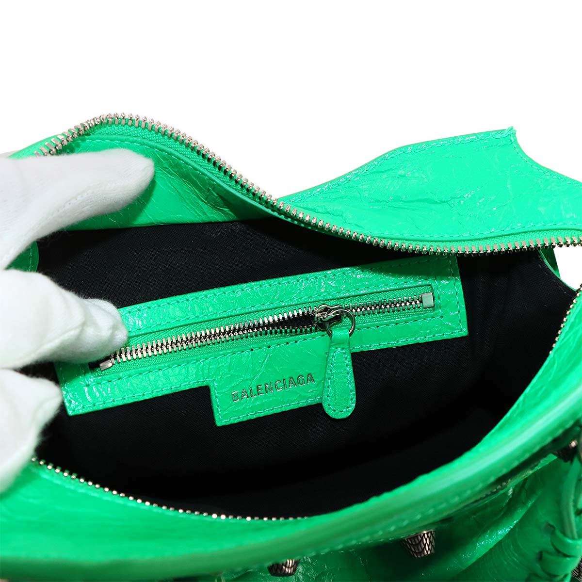Neo Cagole XS Hand Shoulder Bag Leather Green 700940