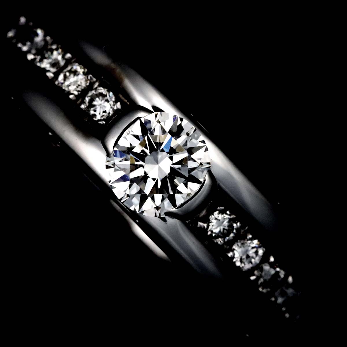 Diamond 0.31ct D/VS1 Ring 18K WG size49 4.75-5(US)